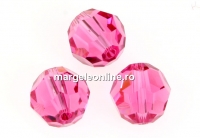 Swarovski, margele, rotund fatetat, rose, 8mm - x2