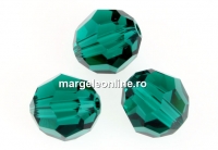 Swarovski, margele, rotund fatetat, emerald, 8mm - x2
