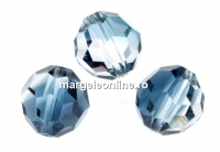 Swarovski, margele, rotund fatetat, crystal-montana blend, 8mm - x2