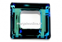 Swarovski, pandantiv square ring, bermuda blue, 14mm - x1