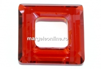 Swarovski, pandantiv square ring, red magma, 14mm - x1