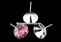 Earring findings, 925 silver, for chaton 13mm - x1pair