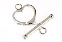 Incuietoare toggle, argint 925 rodiat, 15x18mm - x1