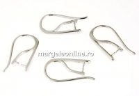 Earring findings with bail, gold-plated 925 silver, 20mm - x1pair