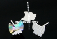 Earring findings, 925 silver, bar, ribbon, cabochon  9mm - x1pair