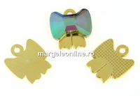 Pendant base, gold-plated 925 silver, ribbon, cabochon  9mm - x1
