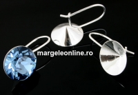 Earring base, 925 silver, chaton 13mm - x1pair