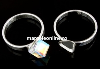 Ring base, 925 silver, cube 8mm, inside 16.8mm  - x1