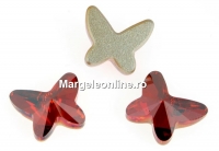 Swarovski, butterfly cabochon, red magma, 18mm - x1