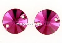 Swarovski, link, fuchsia frosted, 10mm - x2