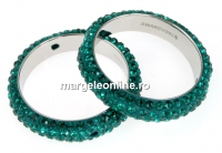 Swarovski, pave ring, emerald, 18.5mm - x1