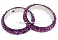 Swarovski, pave ring, amethyst, 18.5mm - x1