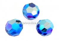 Swarovski, margele, rotund fatetat, capri blue AB, 8mm - x2