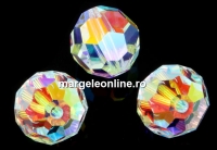 Swarovski, margele, rotund fatetat, crystal  2xAB, 10mm - x2