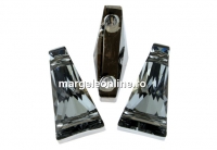 Swarovski, margele keystone, silver night, 13x7mm - x1