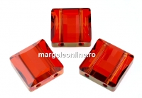 Swarovski, margele stairway, red magma, 14mm - x1