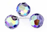 Swarovski, margele, rotund fatetat, tanzanite AB, 8mm - x2