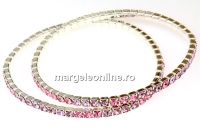 Bratara Swarovski 1088 mix sweet pink, placata cu argint, 18cm - x1