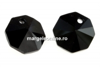 Swarovski, octagon pendant, jet, 8mm - x2