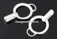 Pendant, disk, 925 silver, 26mm - x1