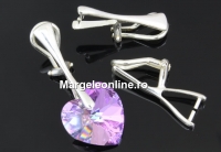 Earring findings, clips, 925 silver - x1pair