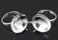 Baza inel argint 925, suport cristale, cupa 20mm, 16.8mm - x1