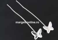 Earring findings, 925 silver, butterfly 12mm, 925 silver - x1pair