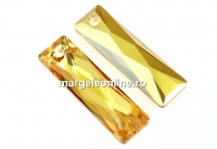 Swarovski, Queen baguette, metallic sunshine, 13.5mm - x1