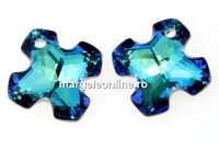 Swarovski, pandantiv greek cross, bermuda blue, 14mm - x1