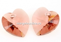 Swarovski, pandantiv inima, blush rose, 10mm - x2