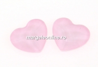 Swarovski, heart cabochon, powder rose, 6mm - x2