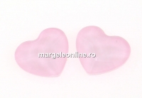 Swarovski, cabochon inima, powder rose, 6mm - x2