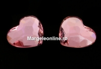 Swarovski, cabochon inima, antique pink, 6mm - x2