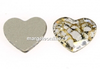 Swarovski, cabochon inima, gold patina, 6mm - x2