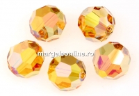 Swarovski, margele, rotund fatetat, metallic sunshine, 8mm - x2