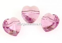 Swarovski, margele inima, light amethyst, 8mm - x2