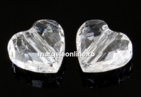 Swarovski, margele inima, crystal, 12mm - x2