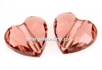 Swarovski, margele inima, blush rose, 12mm - x2