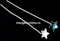 Earring findings, 925 silver, chain, for Swarovski star 10mm - x1pair