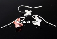 Earring findings, 925 silver, for Swarovski butterfly 8mm - x1pair