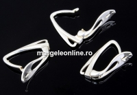 Earring findings, click and pendant bail, 925 silver, 26mm - x1pair