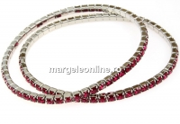 Bratara Swarovski 1088 ruby, placata cu rodiu, 18cm - x1
