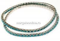 Bratara Swarovski 1088 blue zircon, placata cu rodiu, 18cm - x1