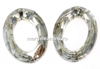 Swarovski, cosmic oval, silver shade comet argent light, 22x16mm - x1