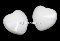 Swarovski, margele inima, white alabaster, 8mm - x2