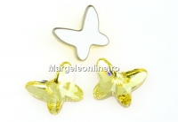 Swarovski, butterfly cabochon, jonquil, 12mm - x1