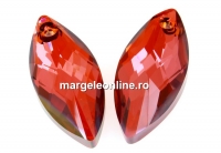 Swarovski, pandantiv navette, red magma, 30mm - x1