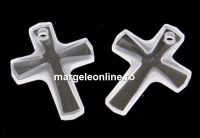 Swarovski, cross pendant, crystal, 12mm - x1