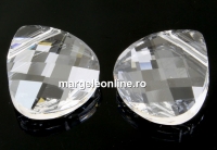 Swarovski, flat briolette, crystal, 15.4x14mm - x1