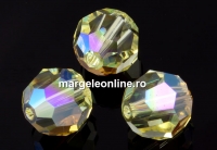 Swarovski, margele, rotund fatetat, jonquil AB, 10mm - x2